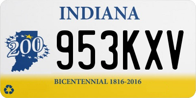 IN license plate 953KXV