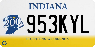 IN license plate 953KYL