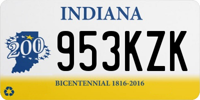 IN license plate 953KZK
