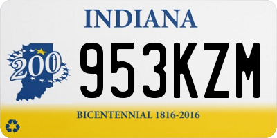 IN license plate 953KZM