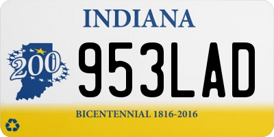 IN license plate 953LAD
