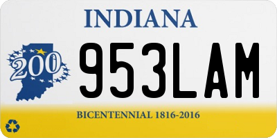IN license plate 953LAM