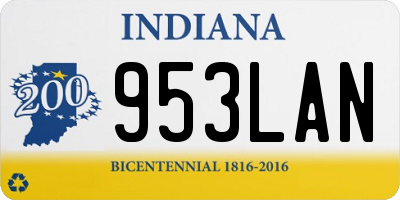 IN license plate 953LAN