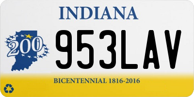 IN license plate 953LAV
