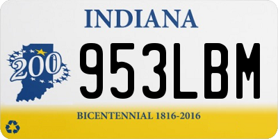 IN license plate 953LBM