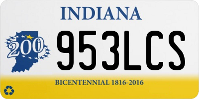 IN license plate 953LCS