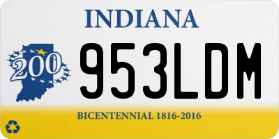 IN license plate 953LDM