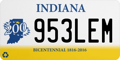 IN license plate 953LEM
