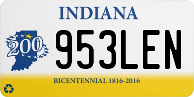 IN license plate 953LEN
