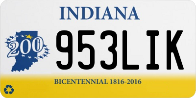 IN license plate 953LIK