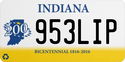 IN license plate 953LIP