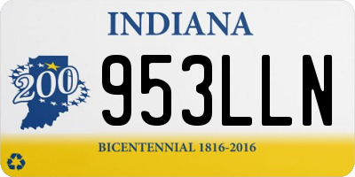IN license plate 953LLN