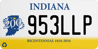 IN license plate 953LLP