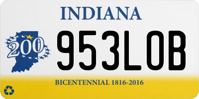 IN license plate 953LOB
