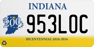 IN license plate 953LOC
