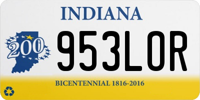 IN license plate 953LOR
