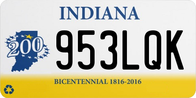IN license plate 953LQK