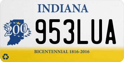 IN license plate 953LUA