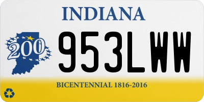 IN license plate 953LWW