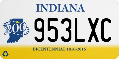 IN license plate 953LXC