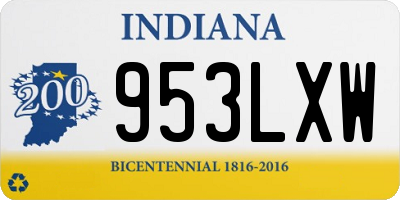 IN license plate 953LXW