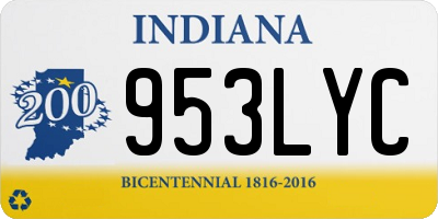 IN license plate 953LYC