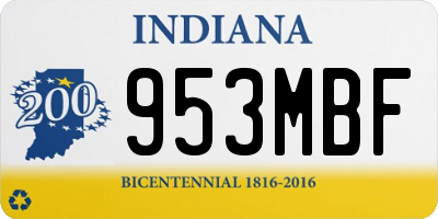 IN license plate 953MBF