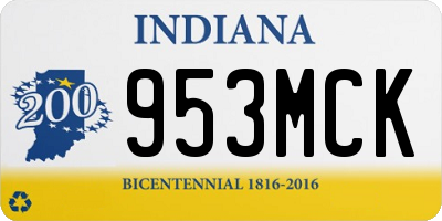 IN license plate 953MCK
