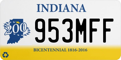 IN license plate 953MFF