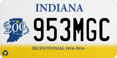 IN license plate 953MGC