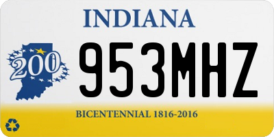 IN license plate 953MHZ