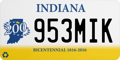 IN license plate 953MIK
