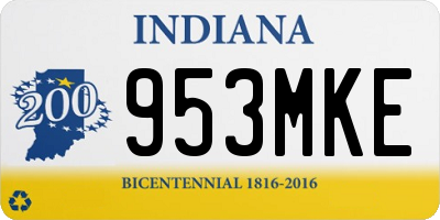 IN license plate 953MKE
