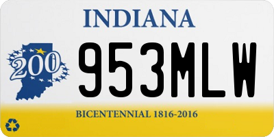 IN license plate 953MLW