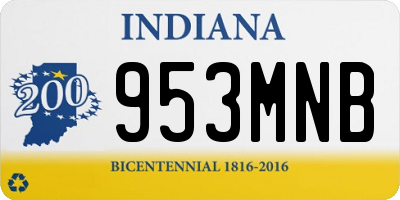 IN license plate 953MNB