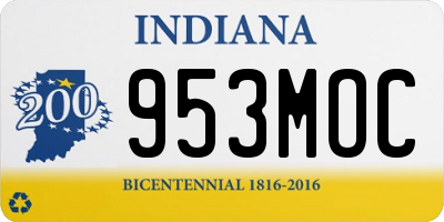 IN license plate 953MOC