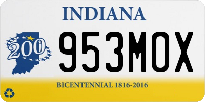 IN license plate 953MOX