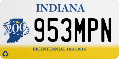 IN license plate 953MPN