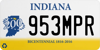 IN license plate 953MPR
