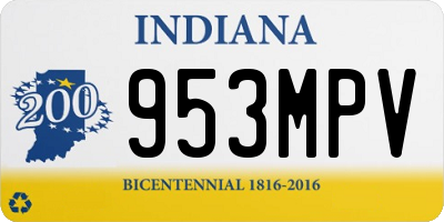 IN license plate 953MPV