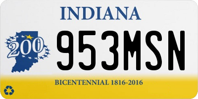 IN license plate 953MSN