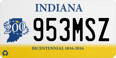 IN license plate 953MSZ