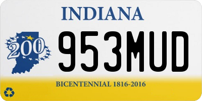 IN license plate 953MUD