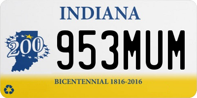IN license plate 953MUM