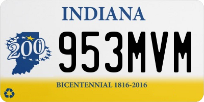 IN license plate 953MVM