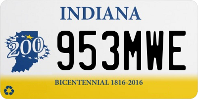 IN license plate 953MWE