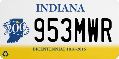 IN license plate 953MWR