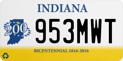 IN license plate 953MWT
