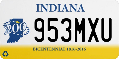 IN license plate 953MXU