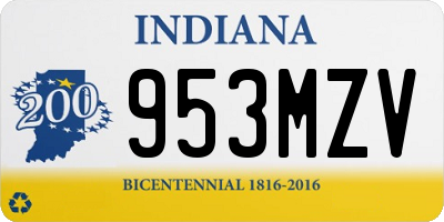 IN license plate 953MZV